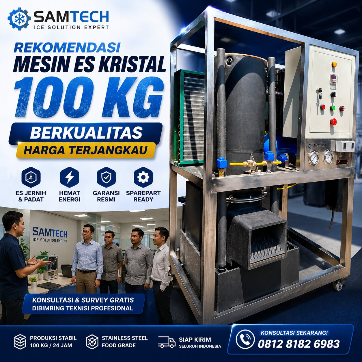 Rekomendasi Mesin Es Kristal 100 Kg Berkualitas Harga Terjangkau